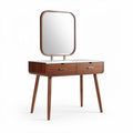 Wooden vanity table with mirror and two drawers for personal grooming 90 x 40 x 80cm