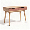 Bamboo side table with two drawers for living room storage 100 x 50 x 75cm